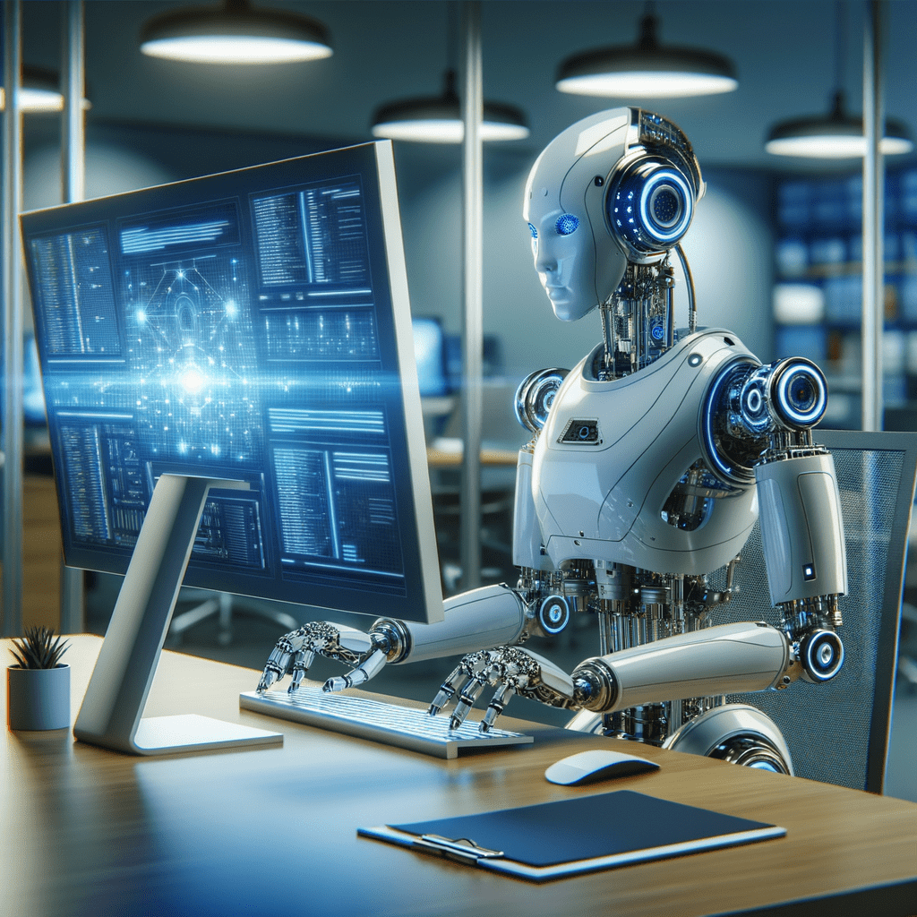 Robot realizando una automatizacion de procesos